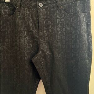 Black Textured Pants